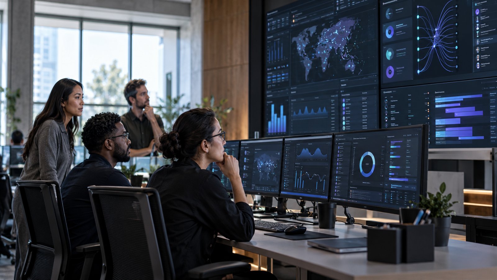 Security engineering team monitoring application and cloud security